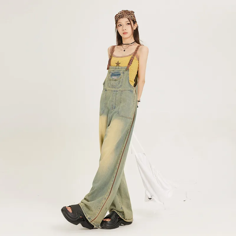 ZAZN Overalls Women's Yellow Mud-5