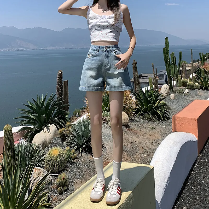 ZAZN Denim Shorts Women's Vintage Blue-6