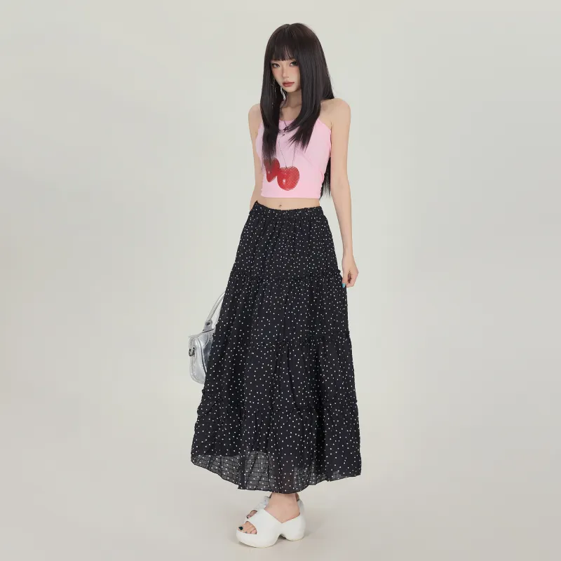 ZAZN Casual Long Skirt Women's Black-5