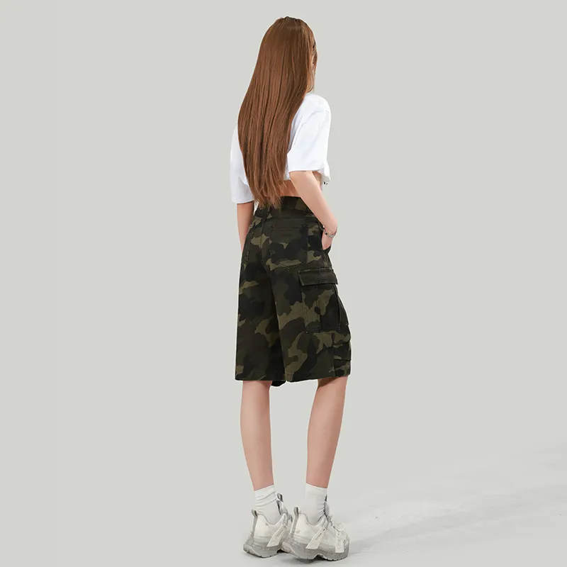 ZAZN Denim Shorts Women's Camouflage-3