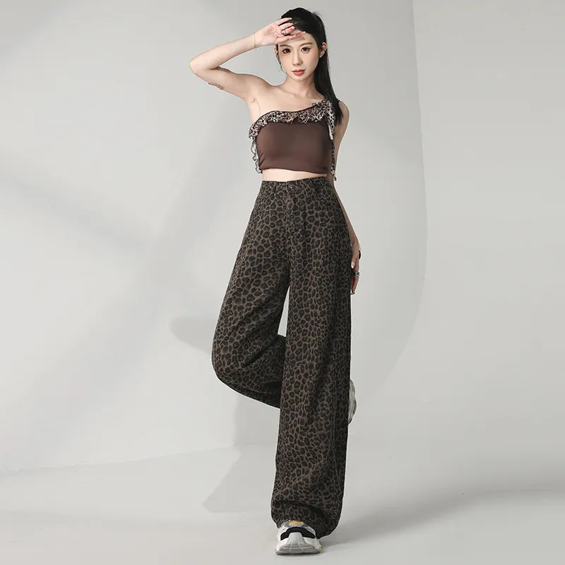 ZAZN Jeans Women's Leopard Print-8