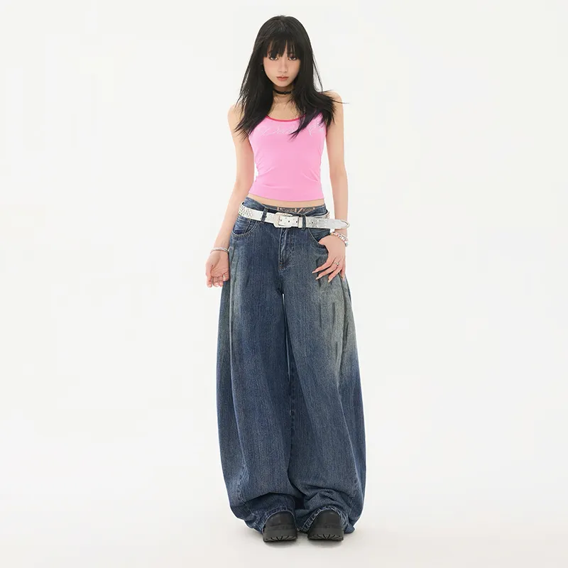 ZAZN Jeans Women's Dirty Dyed Blue-2