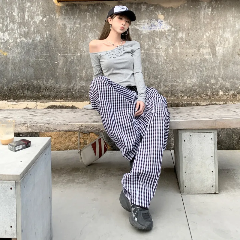 ZAZN Casual Pants Women's Plaid-5