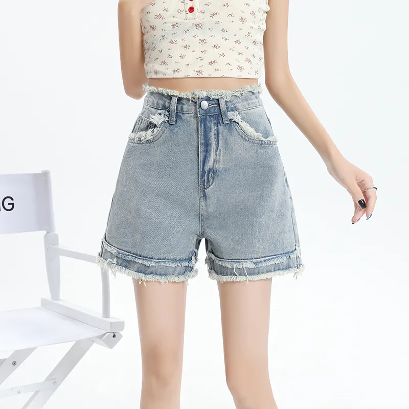ZAZN Denim Shorts Women's Light Blue-5