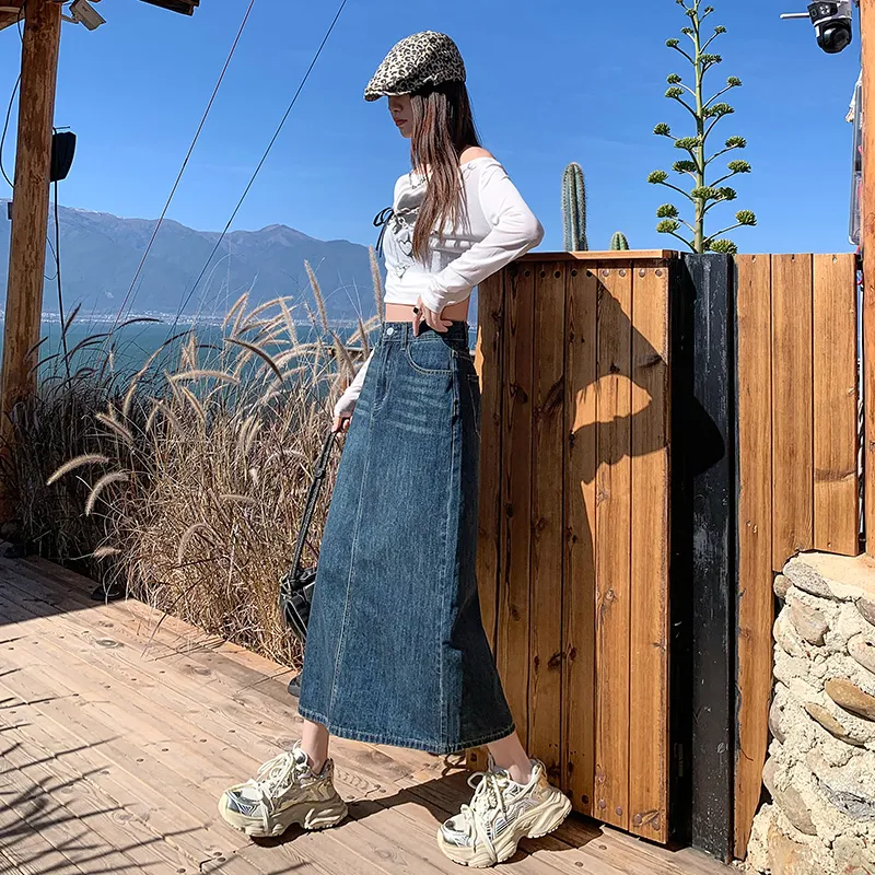 ZAZN Denim Long Skirts Women's-8