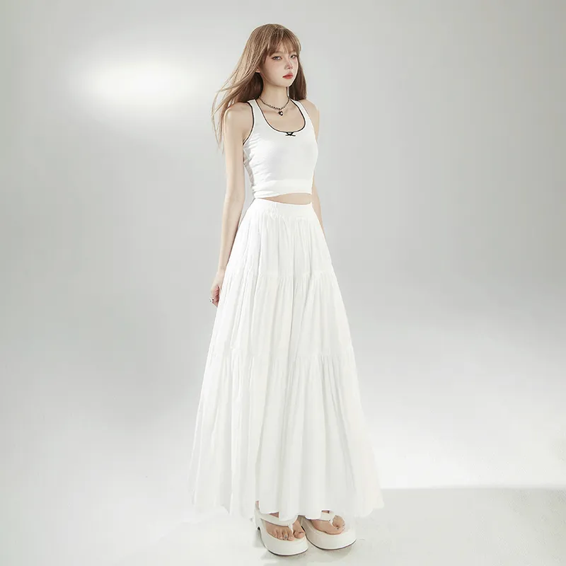 ZAZN Casual Long Skirts Women's Pink-10