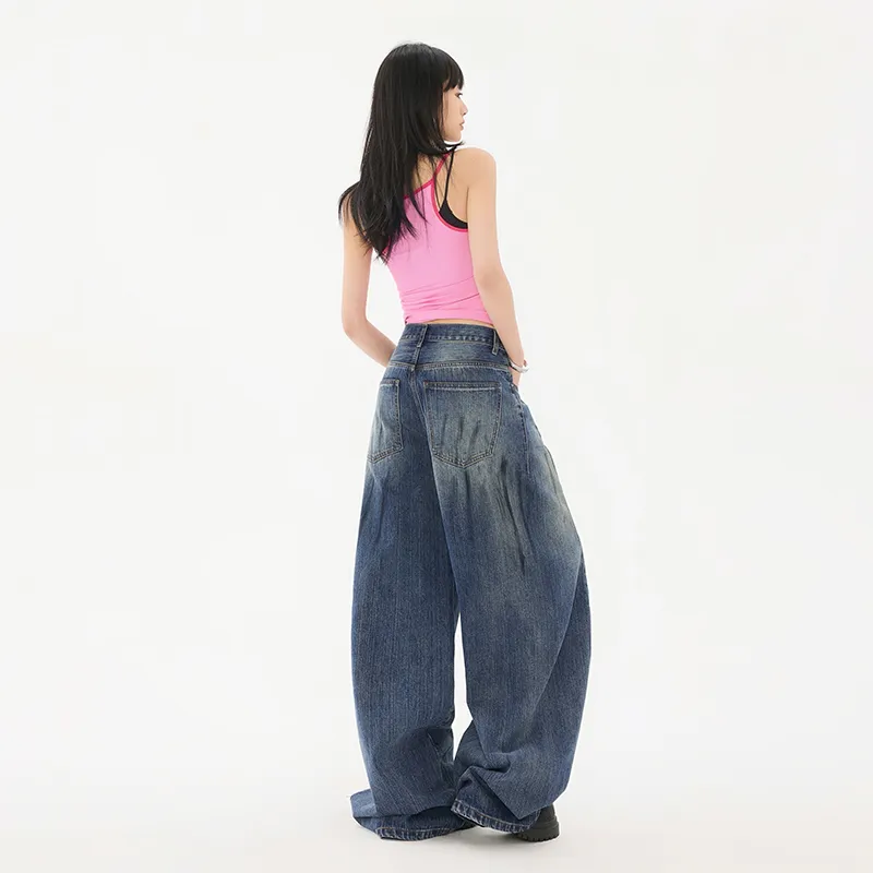 ZAZN Jeans Women's Dirty Dyed Blue-5