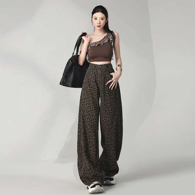 ZAZN Jeans Women's Leopard Print-1