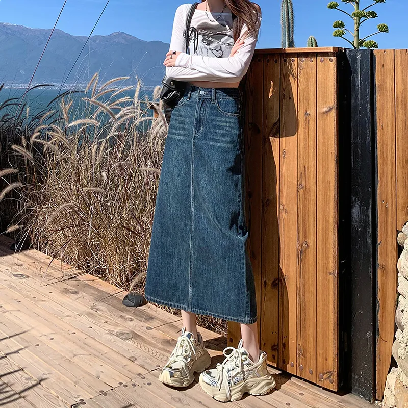 ZAZN Denim Long Skirts Women's-7