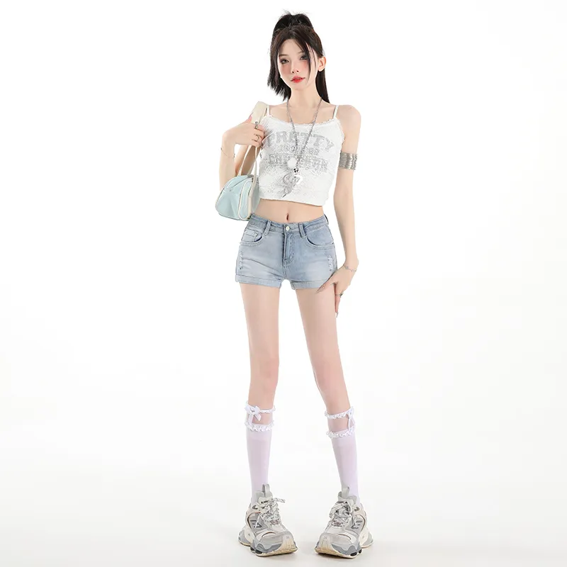 ZAZN Denim Shorts Women's Dark Blue-7