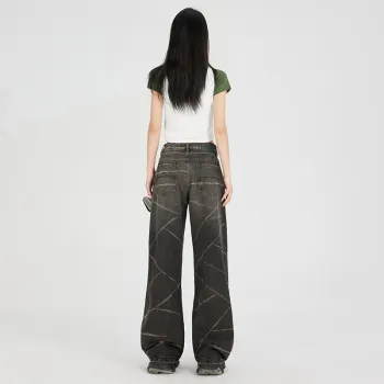 ZAZN Jeans Women's Black Gray Tie Dye