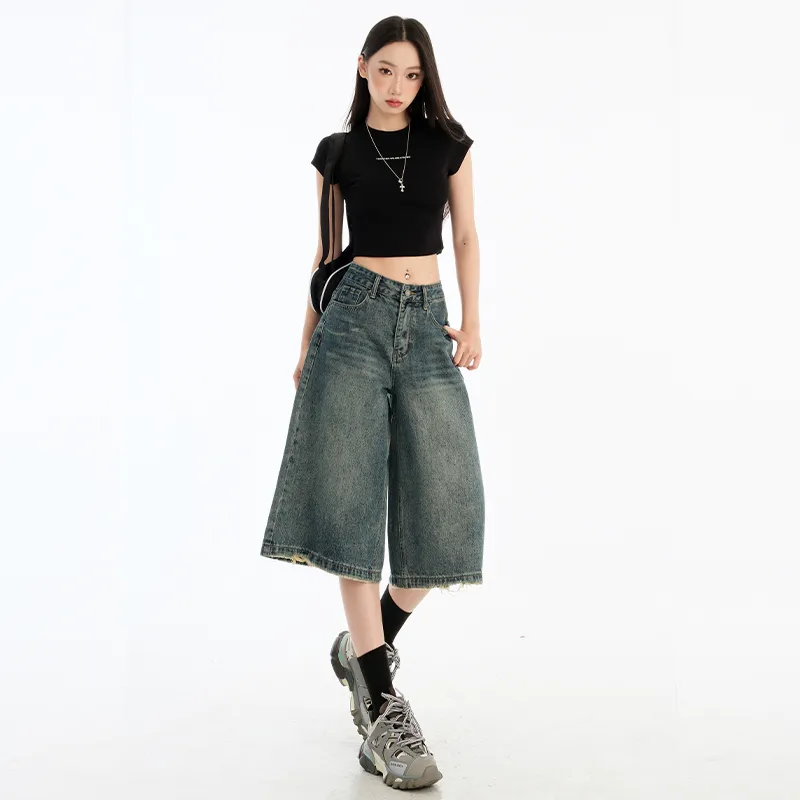 ZAZN Denim Shorts Women's Vintage Blue-3