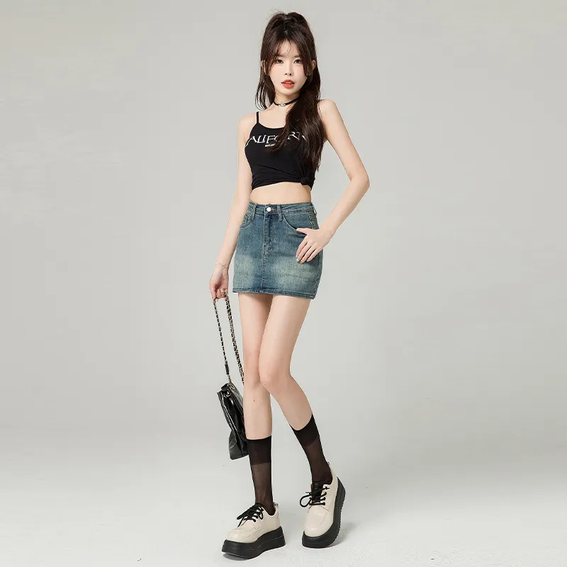ZAZN Denim Short Skirts Women's-14