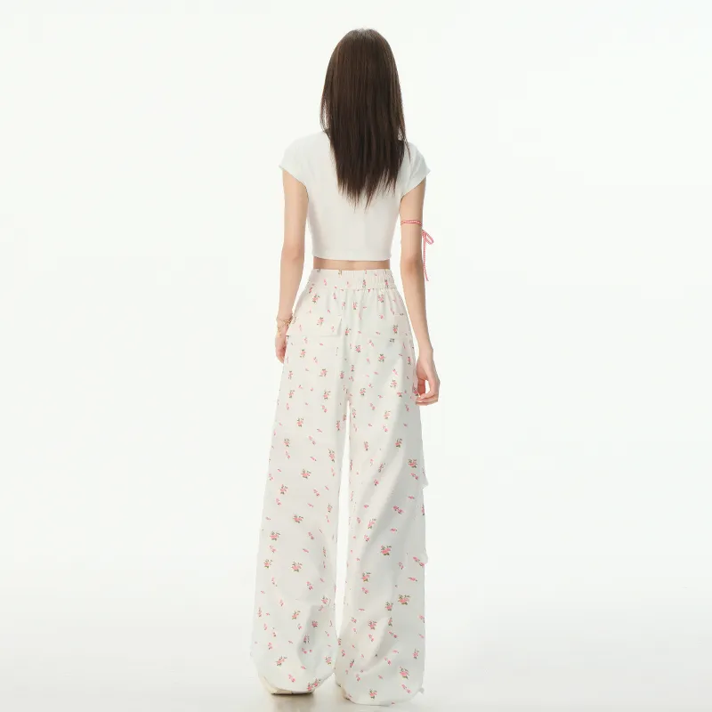 ZAZN Casual Pants Women's Pink Floral-6