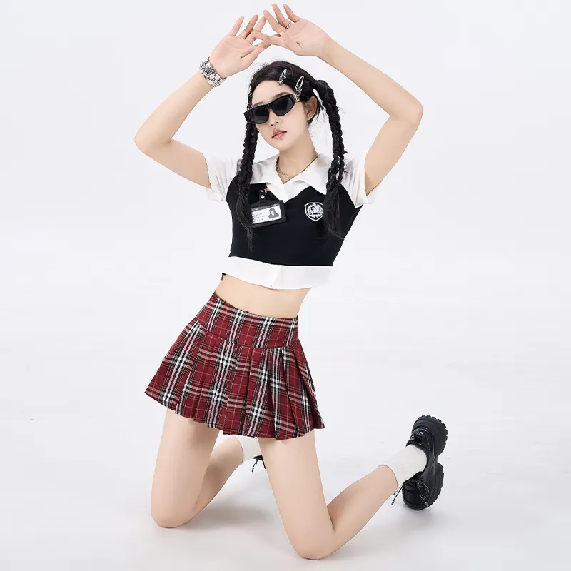 ZAZN Casual Short Skirts Women's Red-1