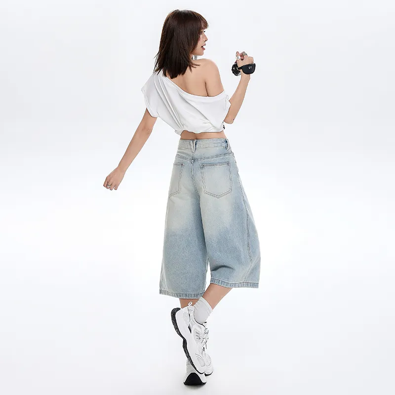 ZAZN Denim Shorts Women's Light Blue-6