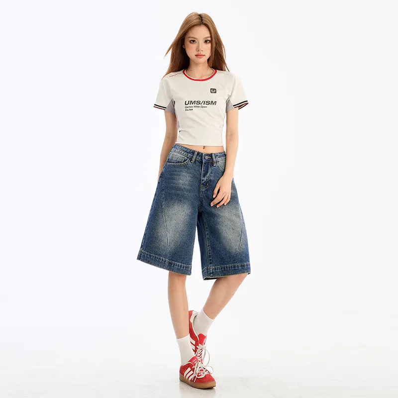 ZAZN Denim Shorts Women's Blue-2