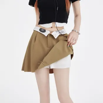 ZAZN Casual Short Skirts Women's Caramel