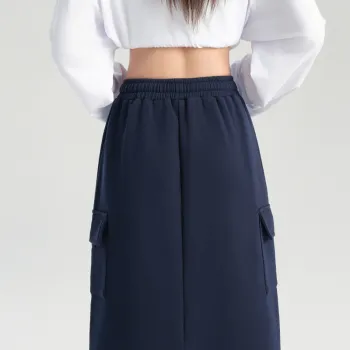 ZAZN Casual Long Skirts Women's White