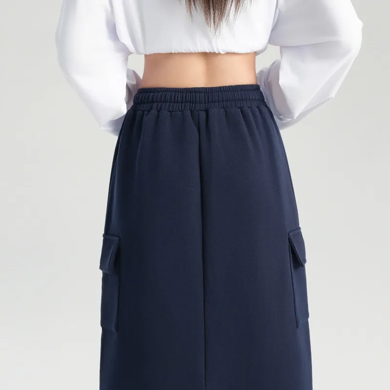 ZAZN Casual Long Skirts Women's White-0