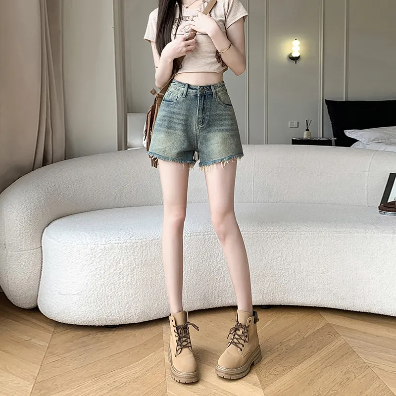 ZAZN Denim Shorts Women's Mint Blue-5