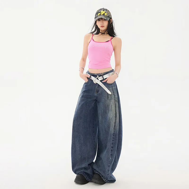 ZAZN Jeans Women's Dirty Dyed Blue-6