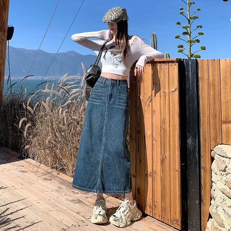 ZAZN Denim Long Skirts Women's-6
