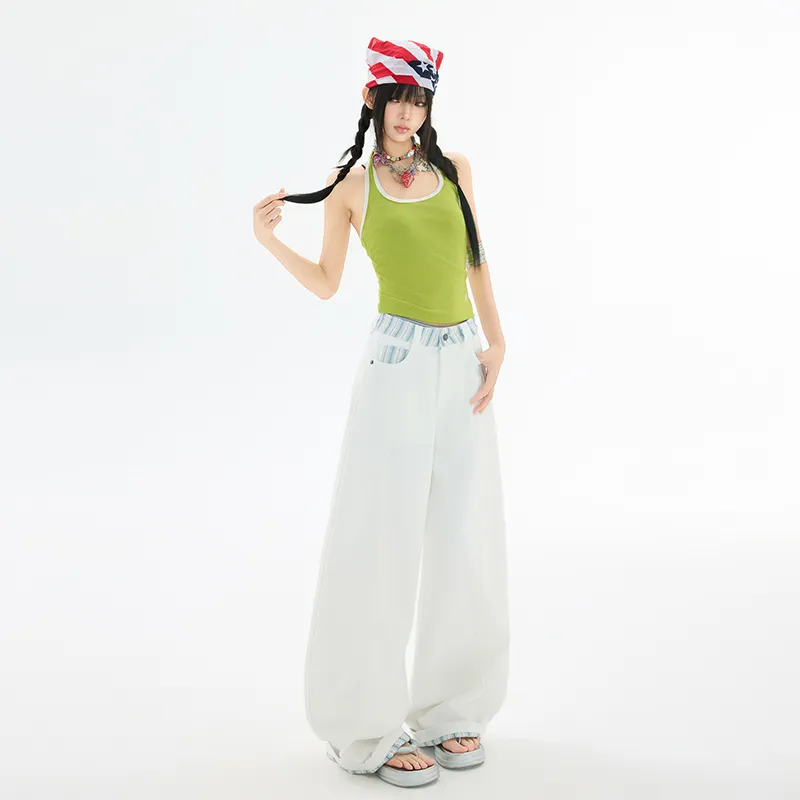ZAZN Jeans Women's White-4