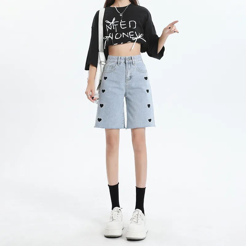 ZAZN Denim Shorts Women's Light Blue-2