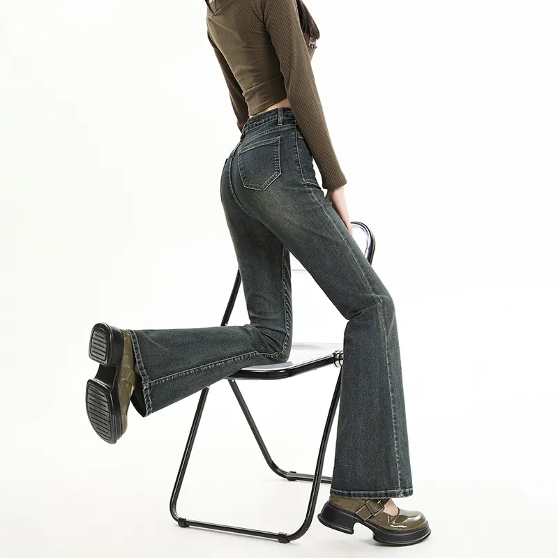 ZAZN Jeans Women's Washed Yellow Mud-6