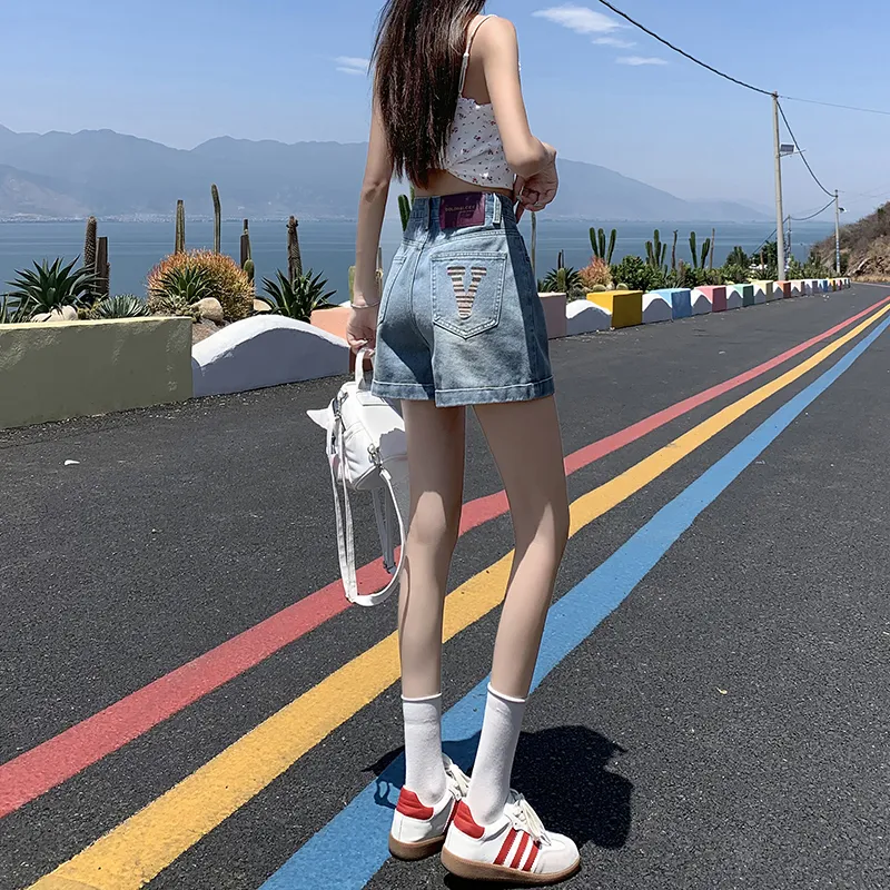 ZAZN Denim Shorts Women's Vintage Blue-5