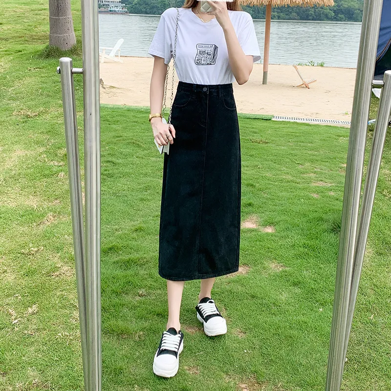 ZAZN Denim Long Skirts Women's-20