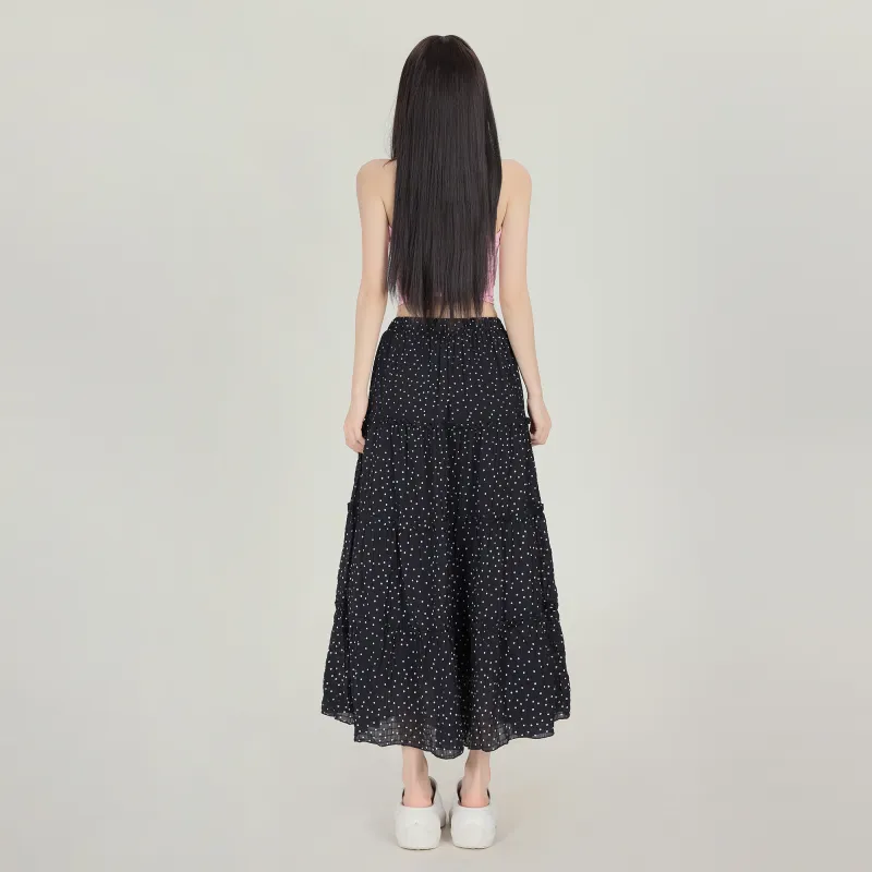 ZAZN Casual Long Skirt Women's Black-2