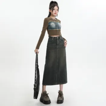 ZAZN Denim Long Skirts Women's