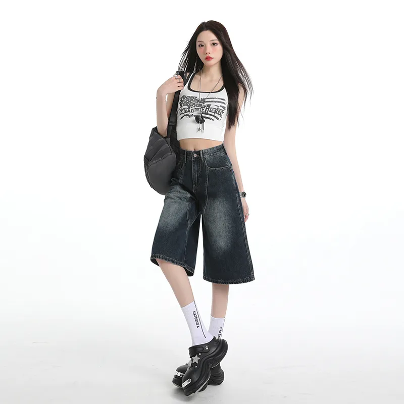 ZAZN Denim Shorts Women's Blue Gray-2