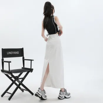 ZAZN Denim Long Skirts Women's White