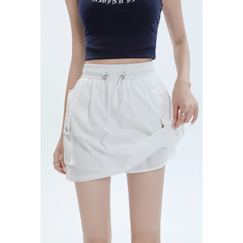ZAZN Casual Short Skirts Women's White-4