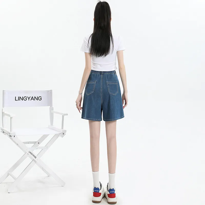 ZAZN Denim Shorts Women's Light Blue-5