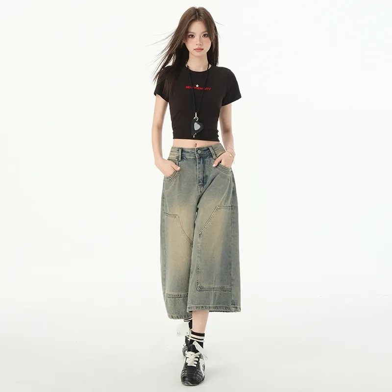 ZAZN Denim Shorts Women's Nostalgic Blue-2