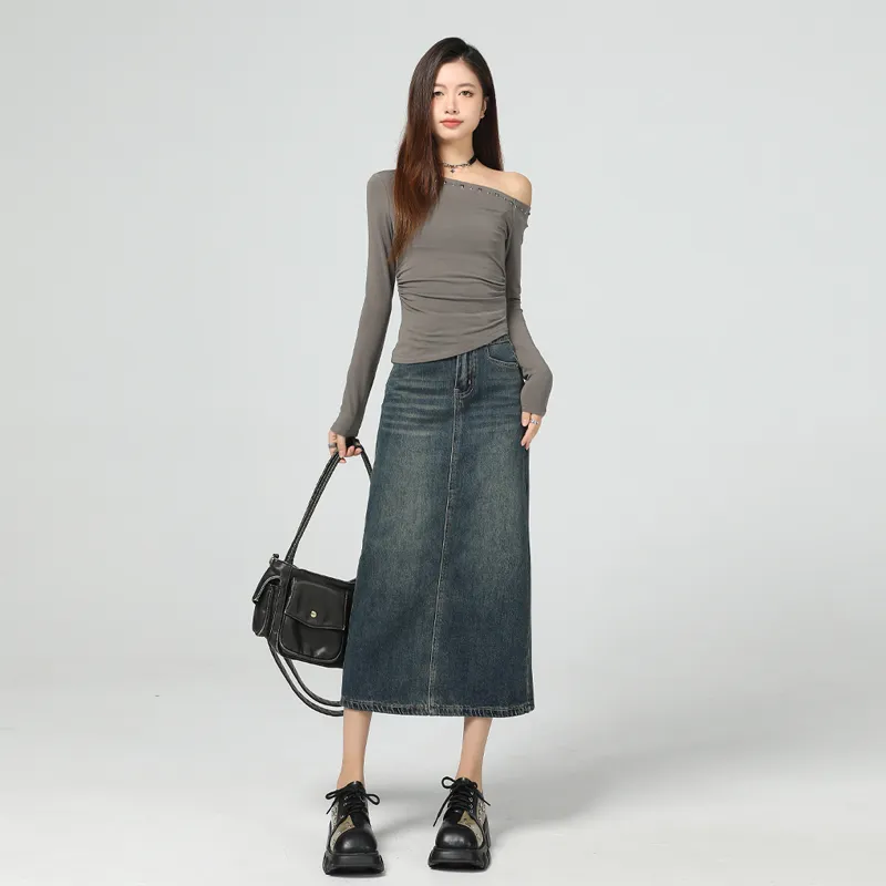 ZAZN Denim Long Skirts Women's-6
