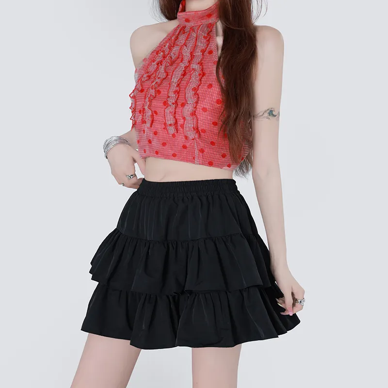 ZAZN Casual Short Skirts Women's Black-3
