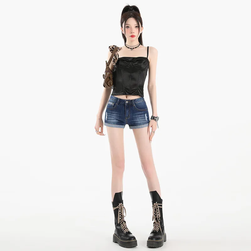 ZAZN Denim Shorts Women's Dark Blue-0