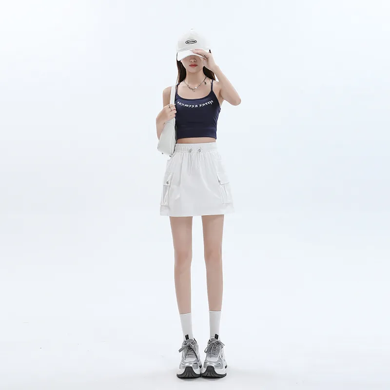 ZAZN Casual Short Skirts Women's White-0
