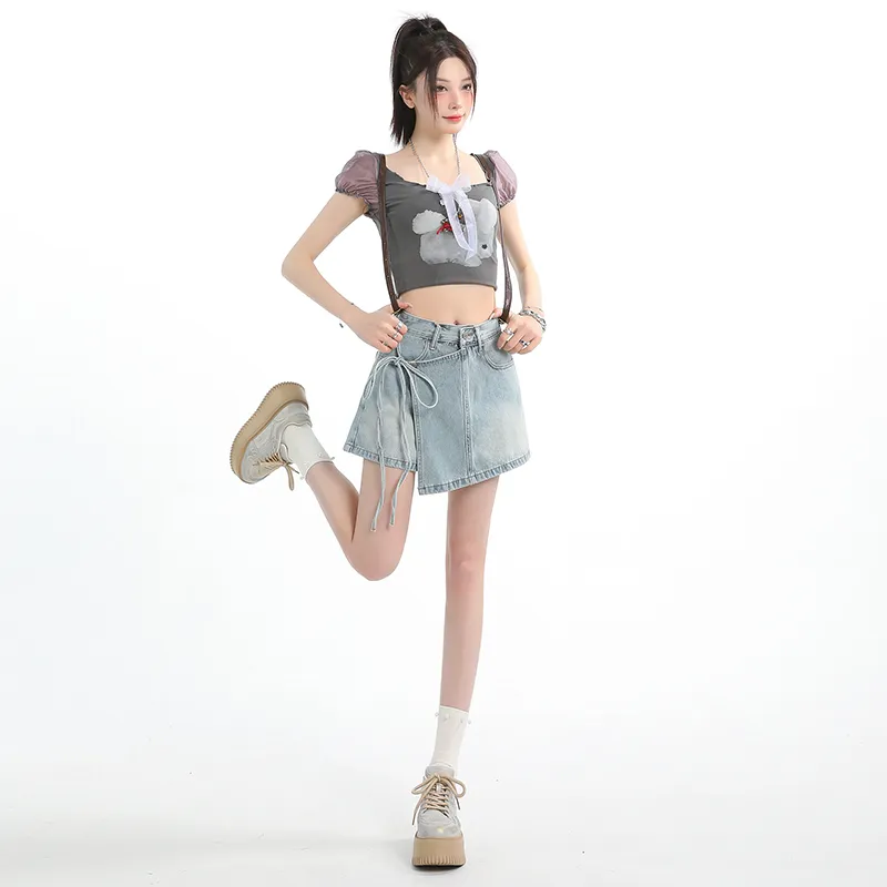 ZAZN Denim Short Skirts Women's-10