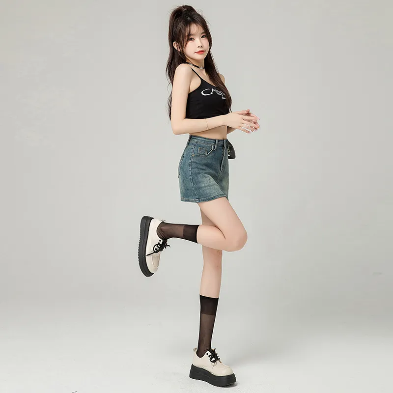 ZAZN Denim Short Skirts Women's-13