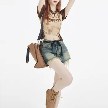 ZAZN Denim Shorts Women's Washed Color
