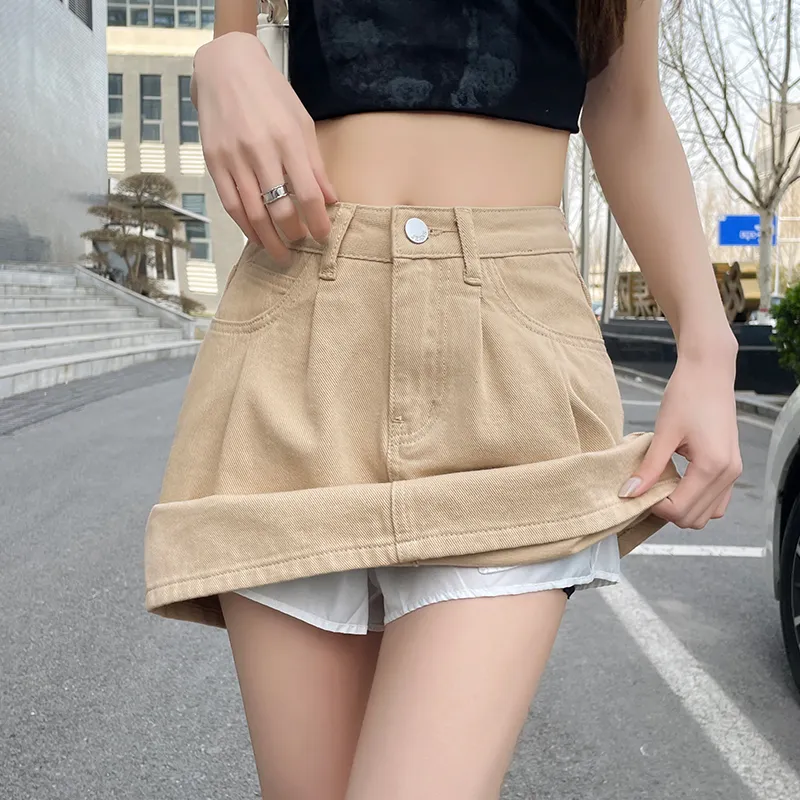 ZAZN Denim Short Skirts Women's-11