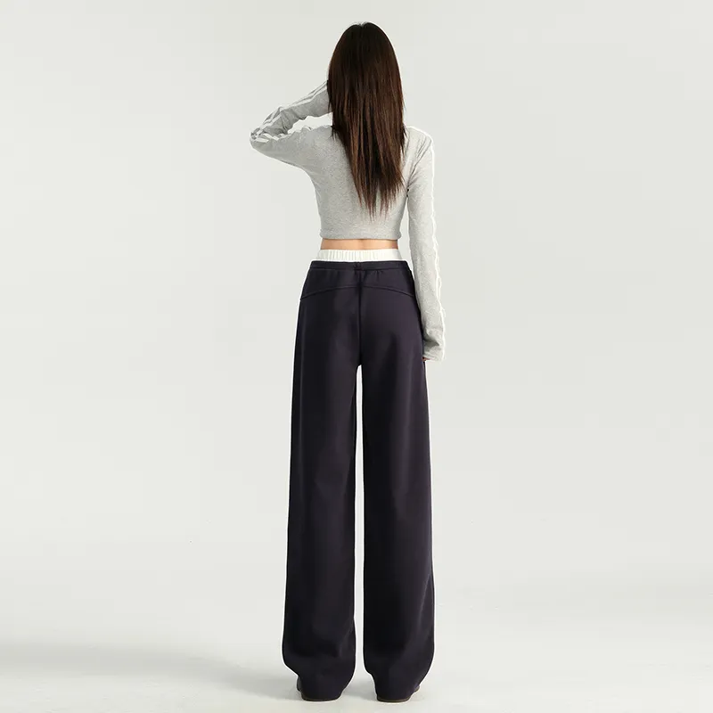 ZAZN Casual Pants Women's Navy Blue-13