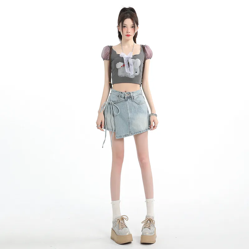 ZAZN Denim Short Skirts Women's-9