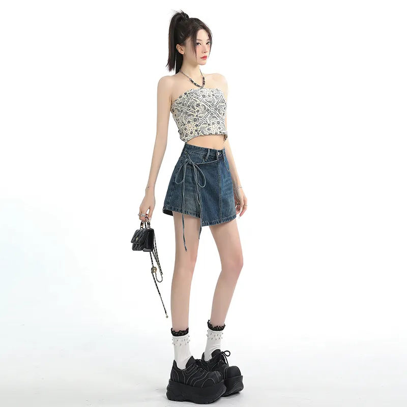 ZAZN Denim Short Skirts Women's-5